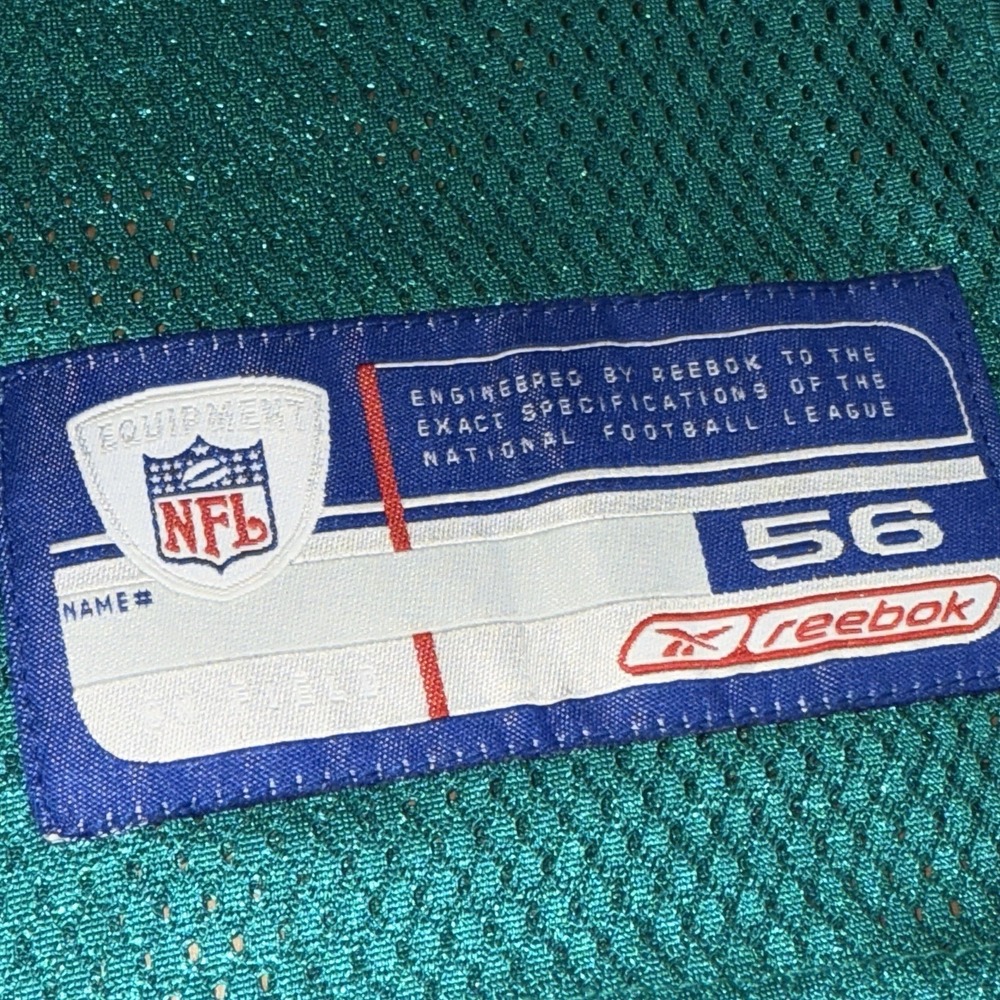 Zach Thomas Dolphins Authentic Vintage Reebok Home Jersey NFL LB #54 Size 56 NEW - Picture 4 of 15